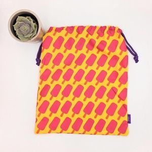 Ipsy Cosmetic Makeup Glam Bag Plus Yellow Red Popsicles